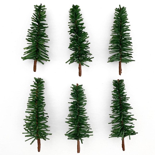 Paper Christmas Trees ~ Set of 6 Small Trees~ 2-3/4" tall 